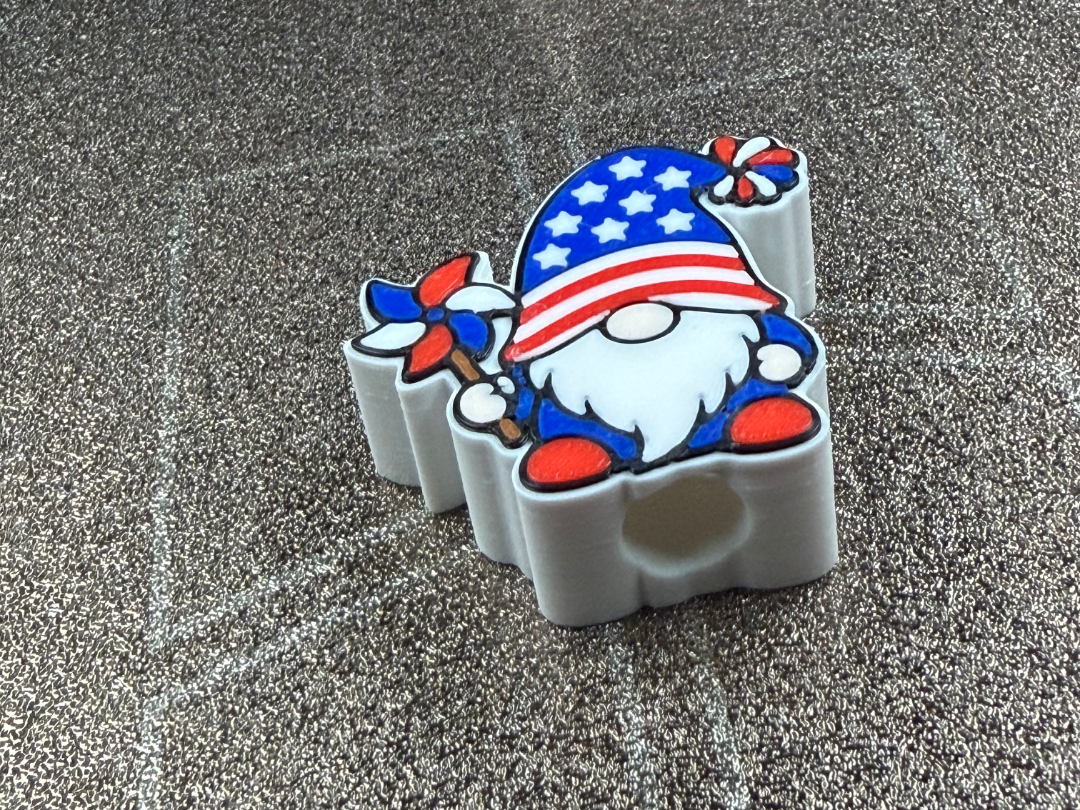 American Flag Gnome Straw Topper