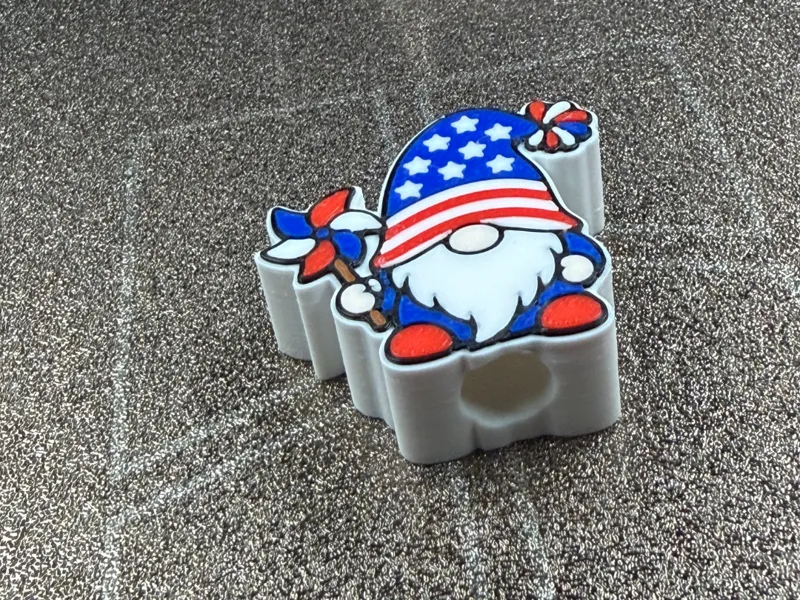 American Flag Gnome Straw Topper