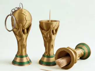 World Cup Trophy Keychain with storage container
