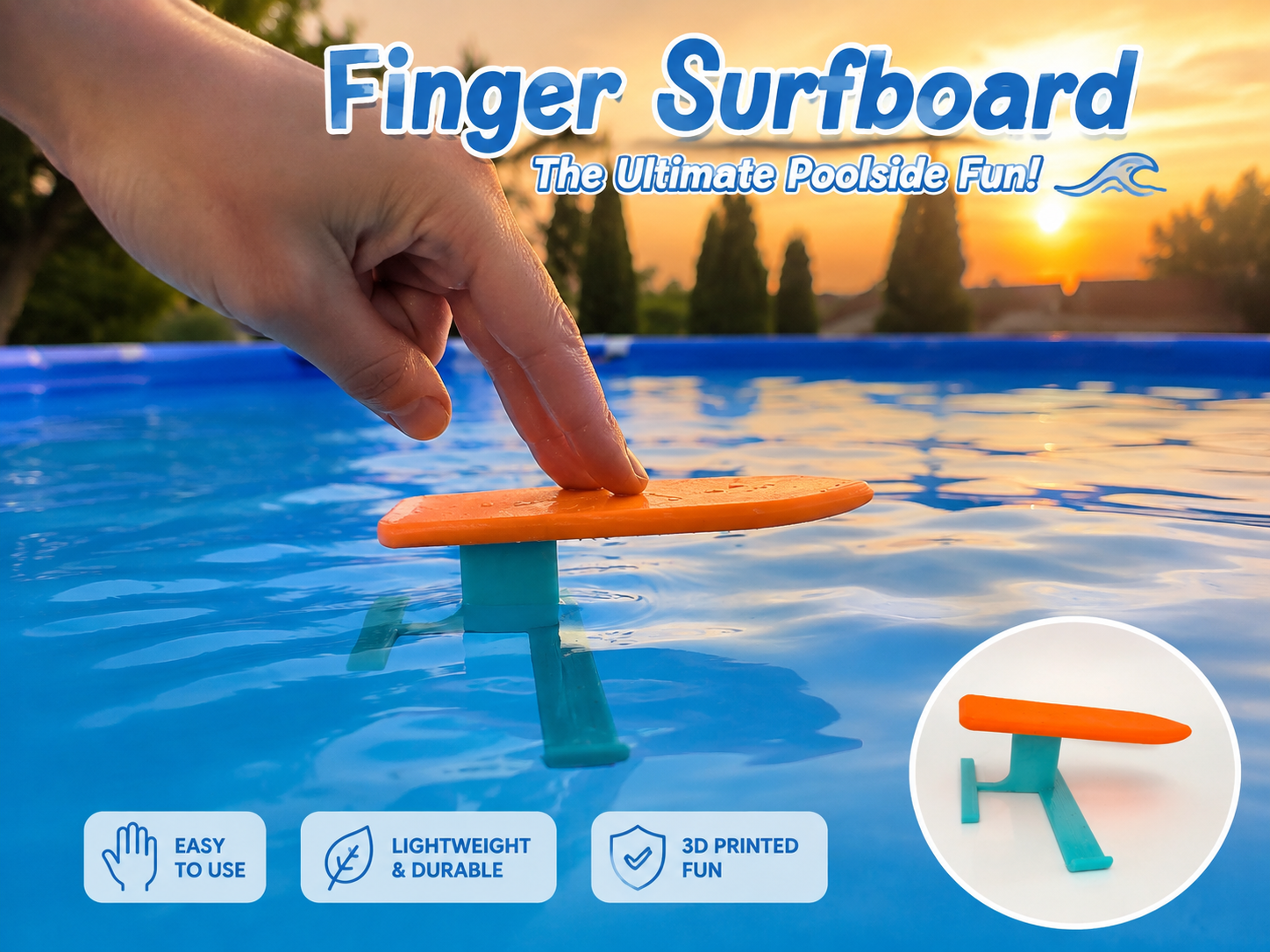 Finger Surfboard – Pool Toy | Finger Surfing - 1