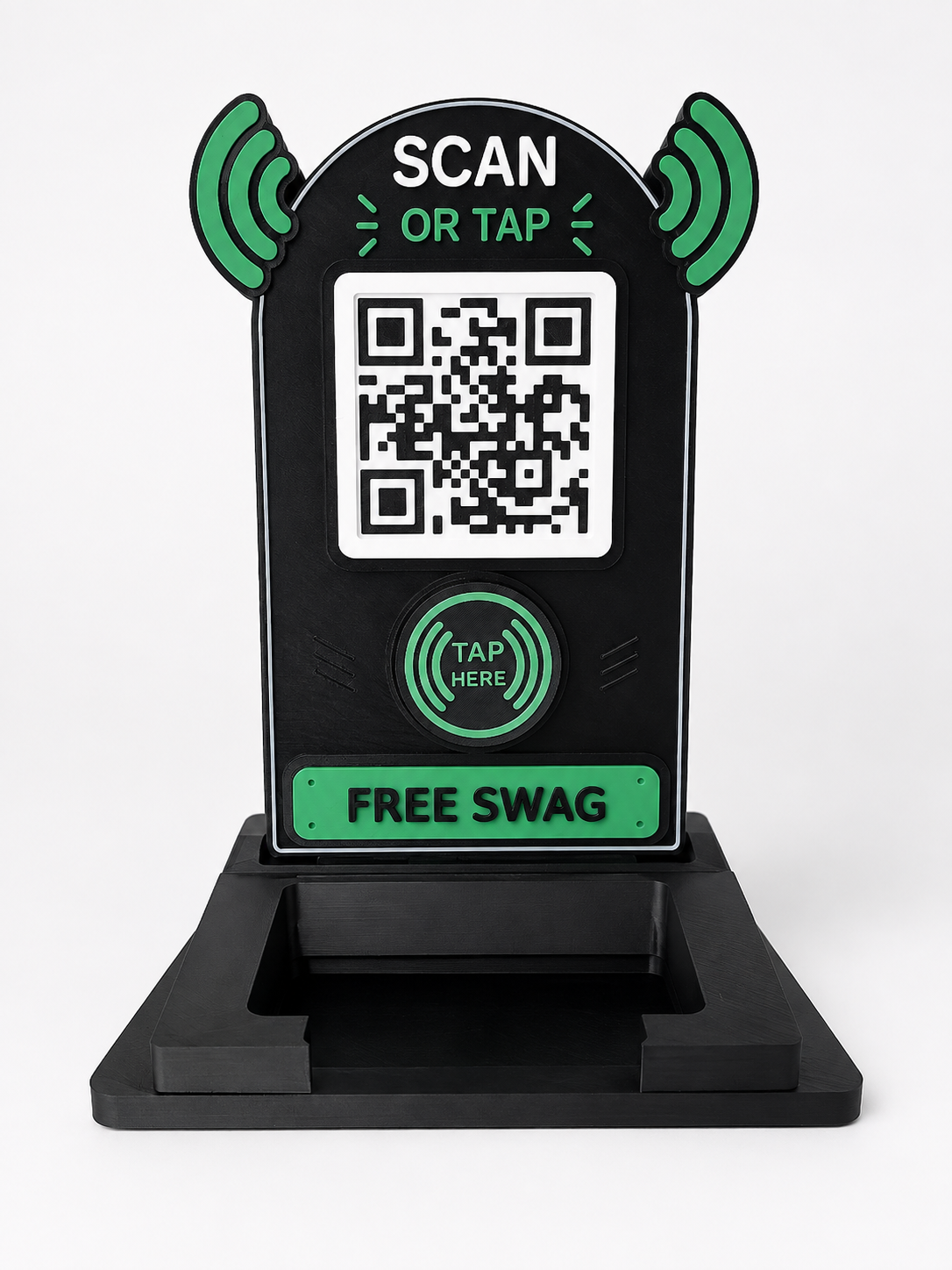 Customizable QR & NFC Sign w/ Built-in Tray - 1