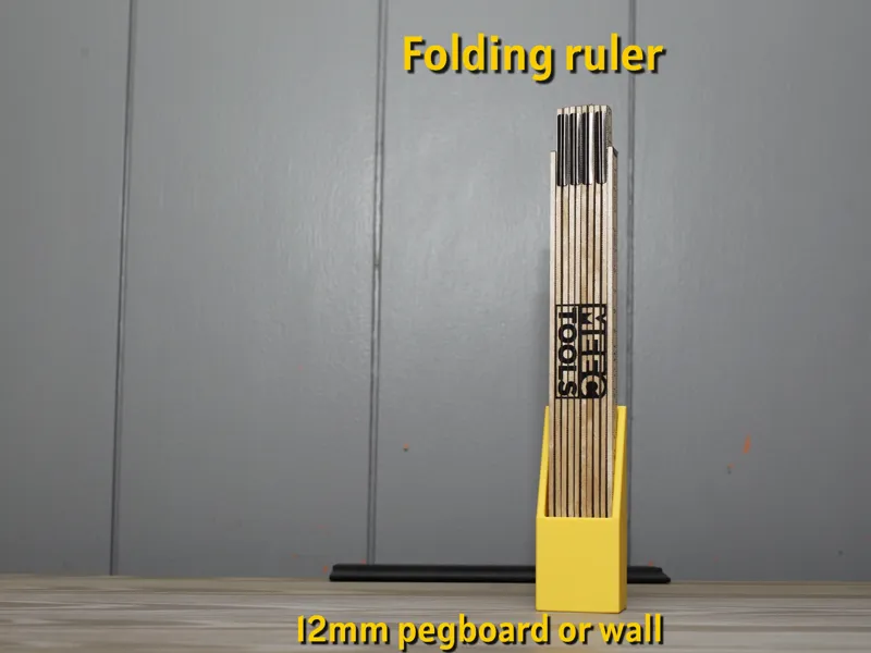 Folding Ruler Holder – Biltema Pegboard / Wall