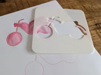 Motor Scooter Art Stencil