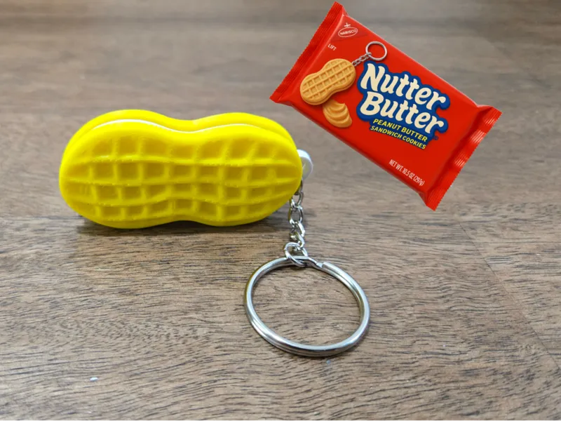 Real-Size Nutter Butter Cookie Keychain – No AMS