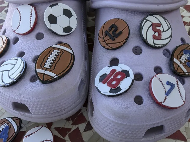 Customizable sports croc charms