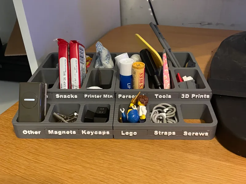 Minimal Desk Organizer with Sliding Labels