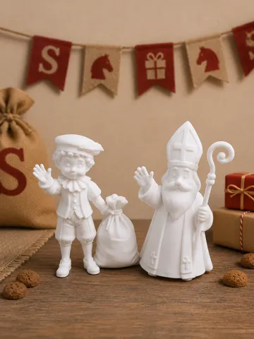 Soporte: Sinterklaas & Piet wuivend, cartoon stijl — vista de referencia 3