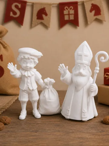 Soporte: Sinterklaas & Piet wuivend, cartoon stijl — vista de referencia 2