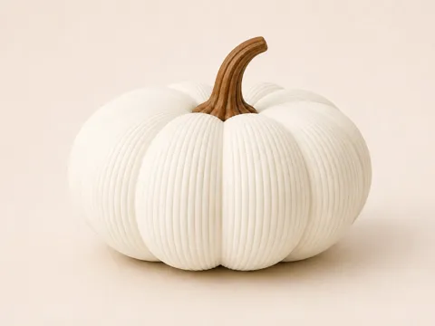 Figura decorativa: Fine Rib Pumpkin – JONE Autumn Sculptures — referencia de MakerWorld