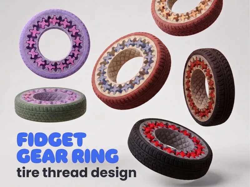 Fidget Gear Ring - Tire Thread