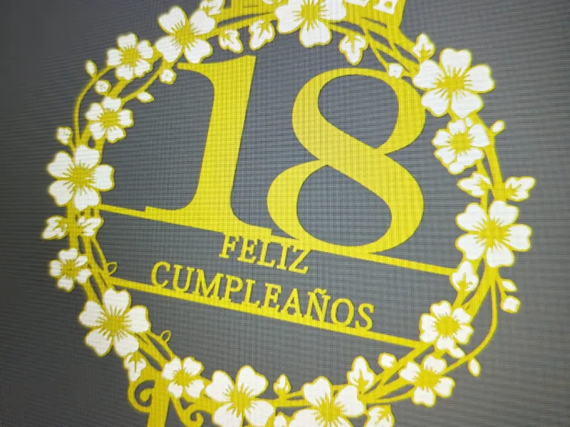 TOPPER FLORES 18 AÑOS MODIFICABLE no AMS