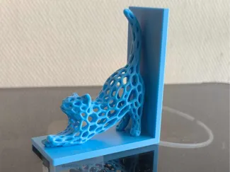 Cat Stretch Voronoi Bookend