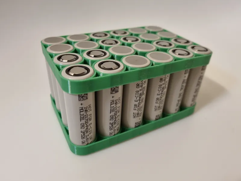 21700 Battery Cell Modular Grid (from 1x2 to 7x7)
