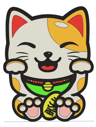 Lucky Cat Magnet Keychain Giant Display