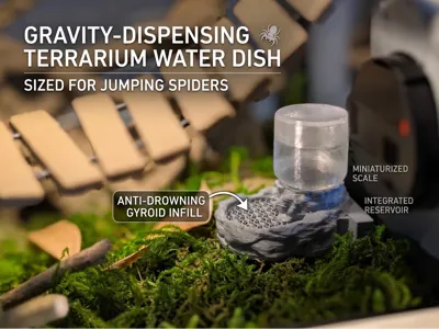 Gravity-Dispensing Terrarium Water Dish
