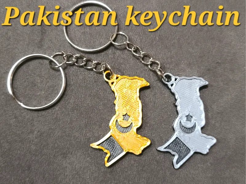 Pakistan Keychain Dual Color NO AMS Required