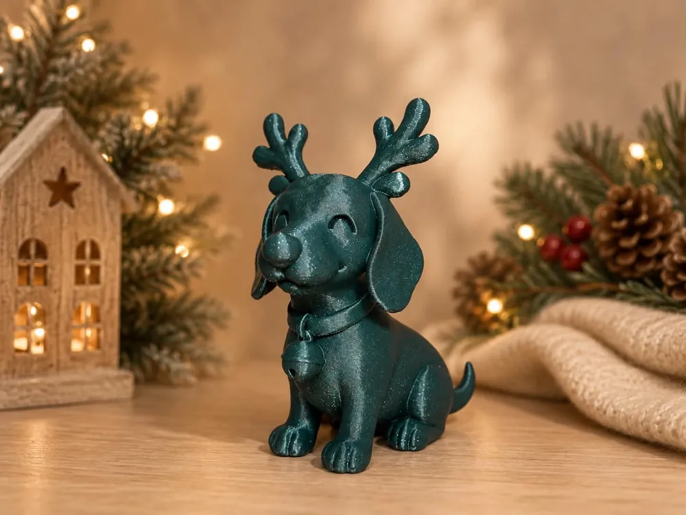 Modelo para impresión 3D: Dachshund Reindeer. Referencia del modelo original.