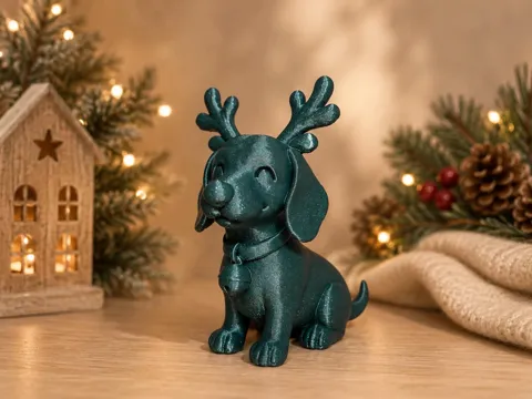 Modelo para impresión 3D: Dachshund Reindeer — referencia de MakerWorld