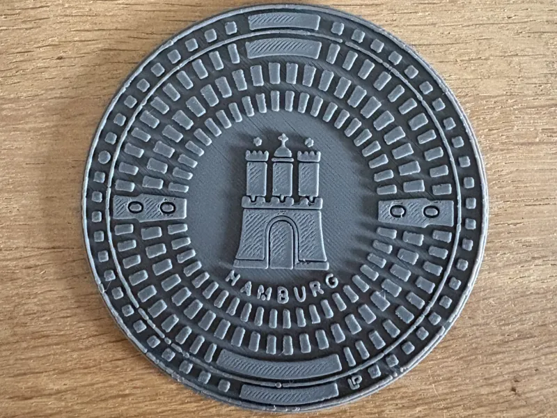 Gullydeckel-Design Glasuntersetzer Hamburg Edition