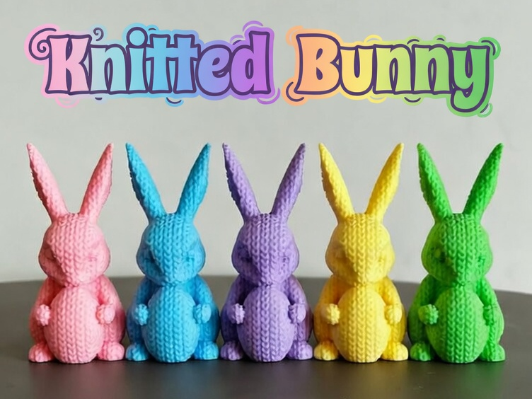Knitted Modern Minimalistic Bunny
