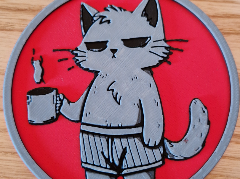 Grumpy Coffee-Cat Coaster