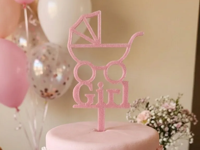 topper cake baby shower girl