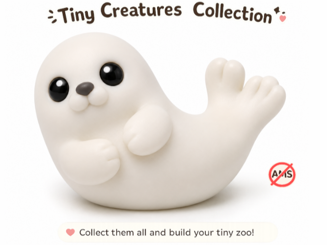 Miniatura 2 do modelo 3D Tiny Creatures Collection – Seal