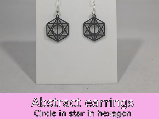 Abstract earrings - circle star hexagon