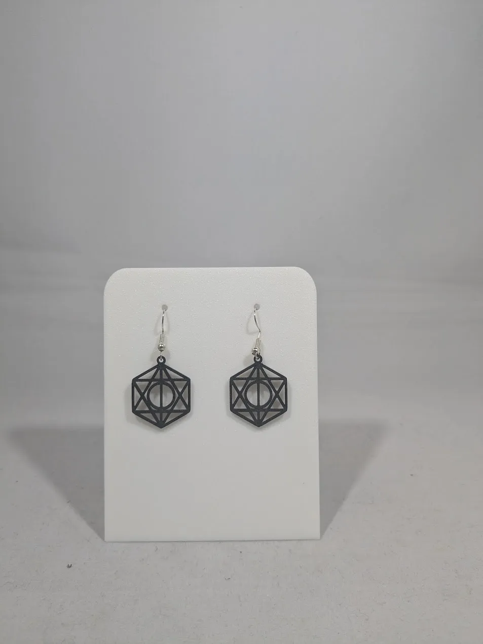 Abstract earrings - circle star hexagon view 4