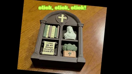 Christian bookshelf fidget clicker!