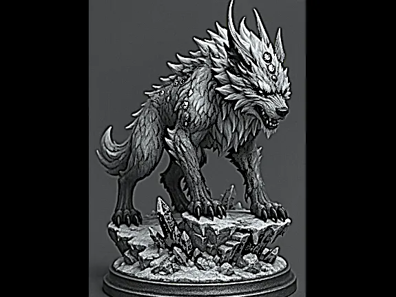 D&D Ice Elemental Wolf - Free 3D Print Model - MakerWorld