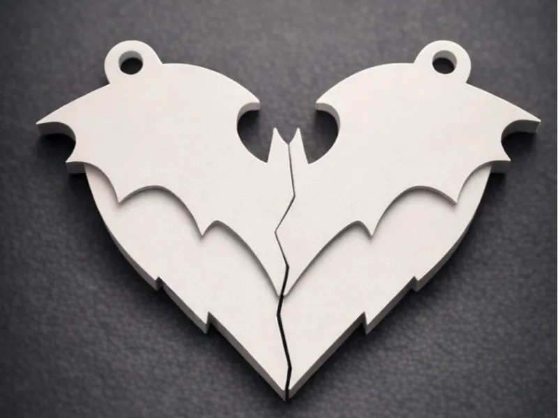 batman heart keychain