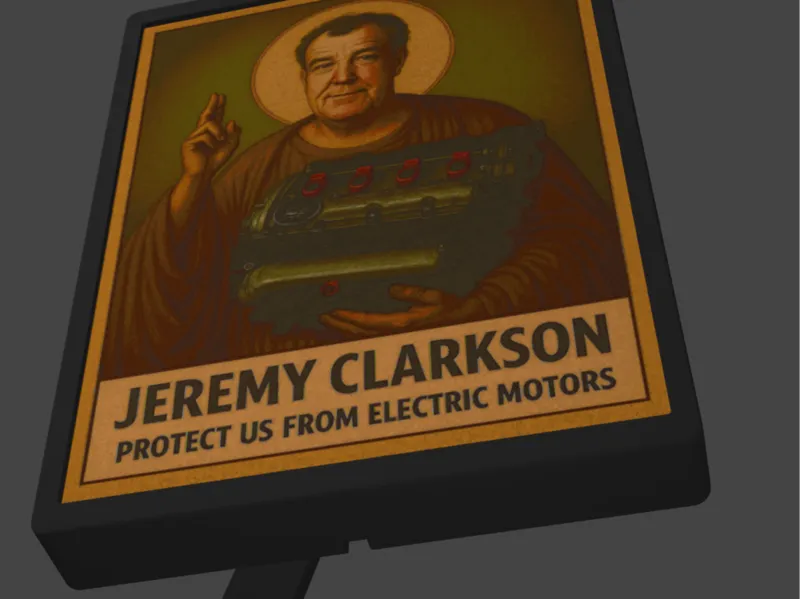Clarkson holding VAG engine