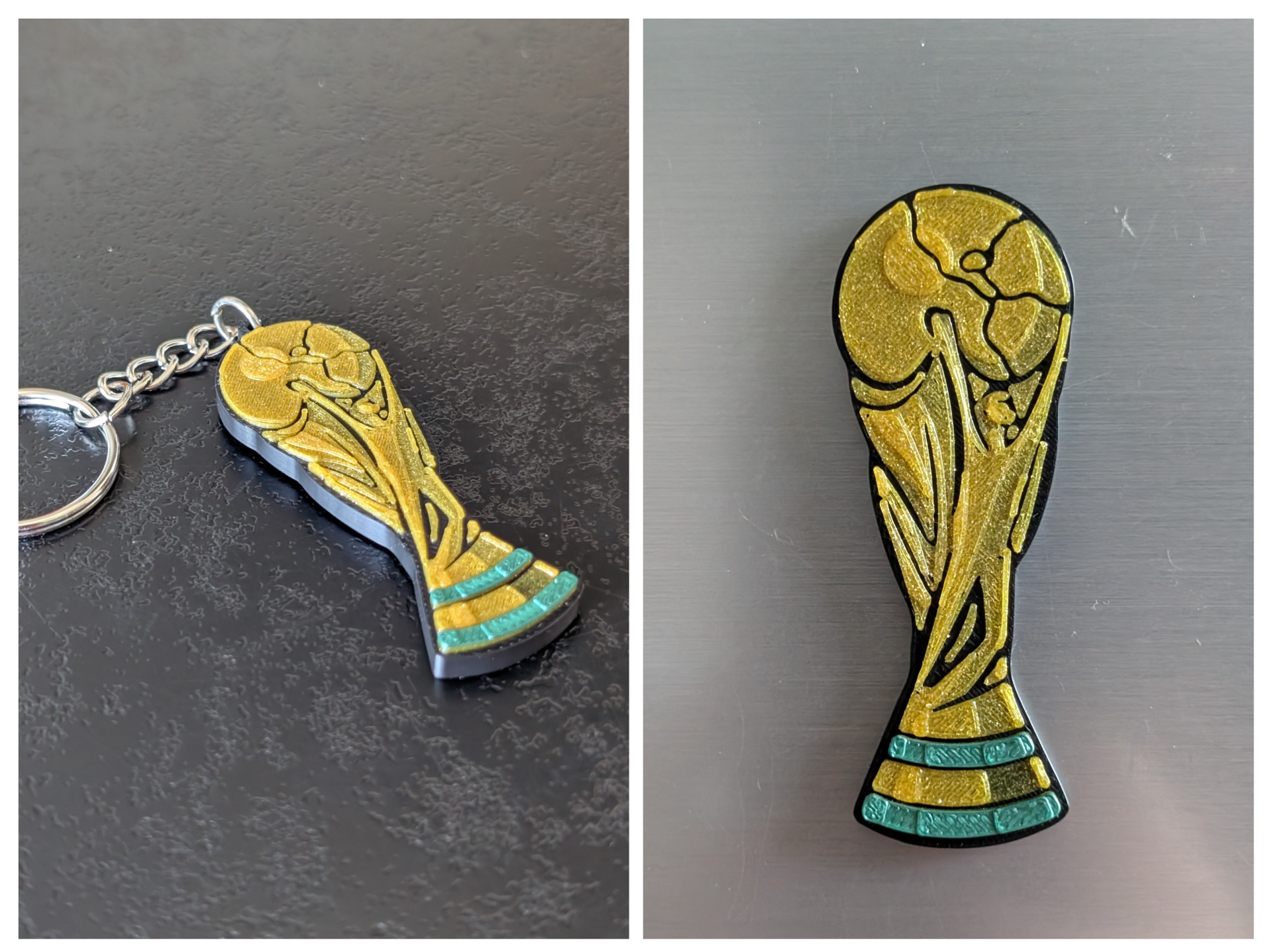 FIFA World Cup Trophy Keychain & Magnet - Layered