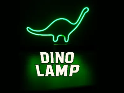 Brontosaurus Neon Dino Lamp