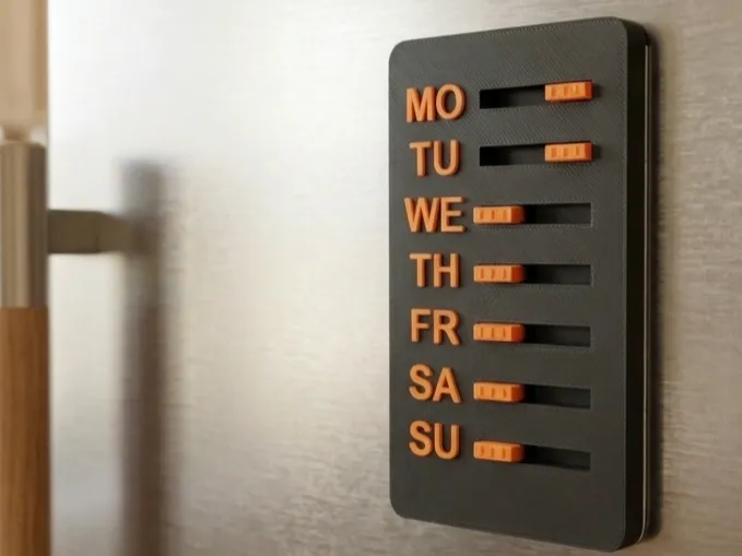 Print‑in‑Place Daily Reminder Tracker 7‑Day Slider