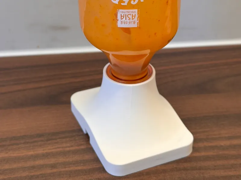 Upside-Down Sriracha Bottle Holder