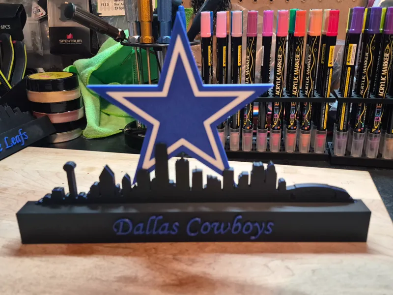 Dallas Cowboys with Dallas Skyline