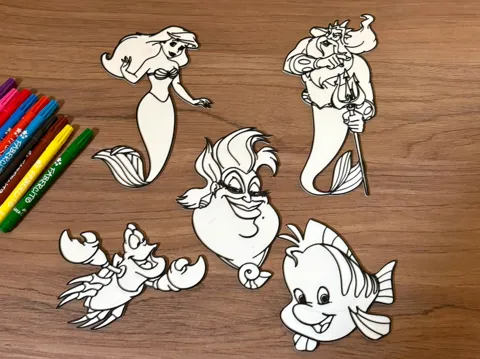 Modelo para impresión 3D: The Little Mermaid (La sirenita) para colorear — referencia de MakerWorld