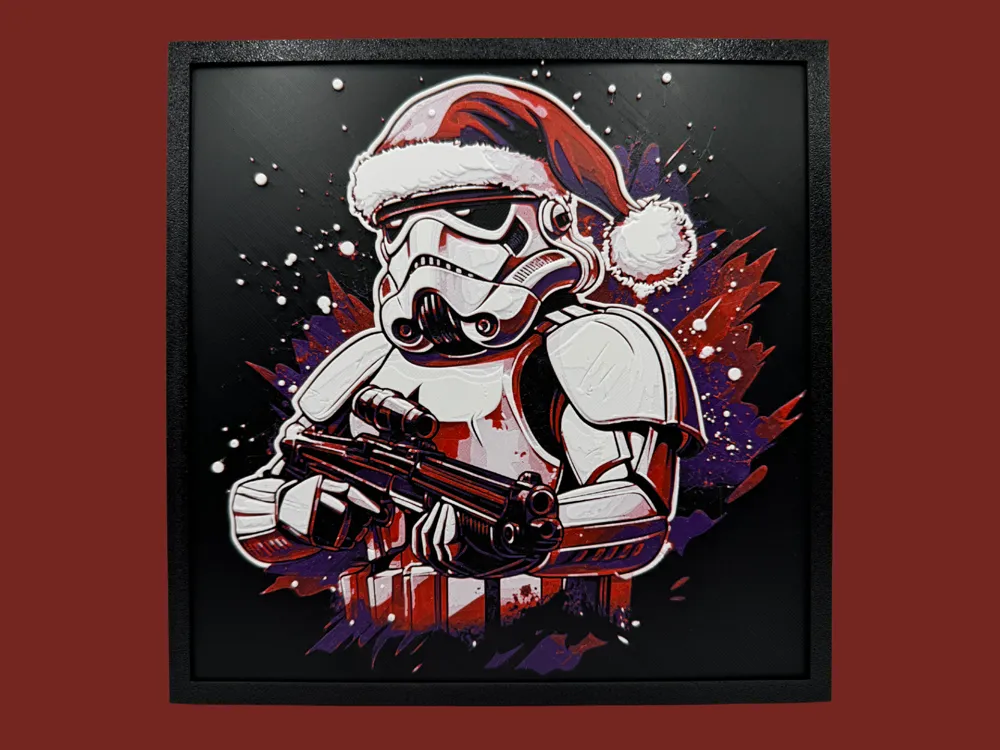 Storm Trooper - Santa Hat - Star Wars Hueforge