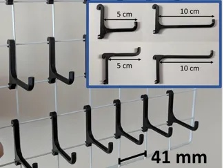 Grid Wall Hooks for 1.8 mm dia 41 mm grid distance