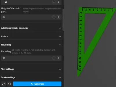Triangular ruler generator. Metric & Inch.