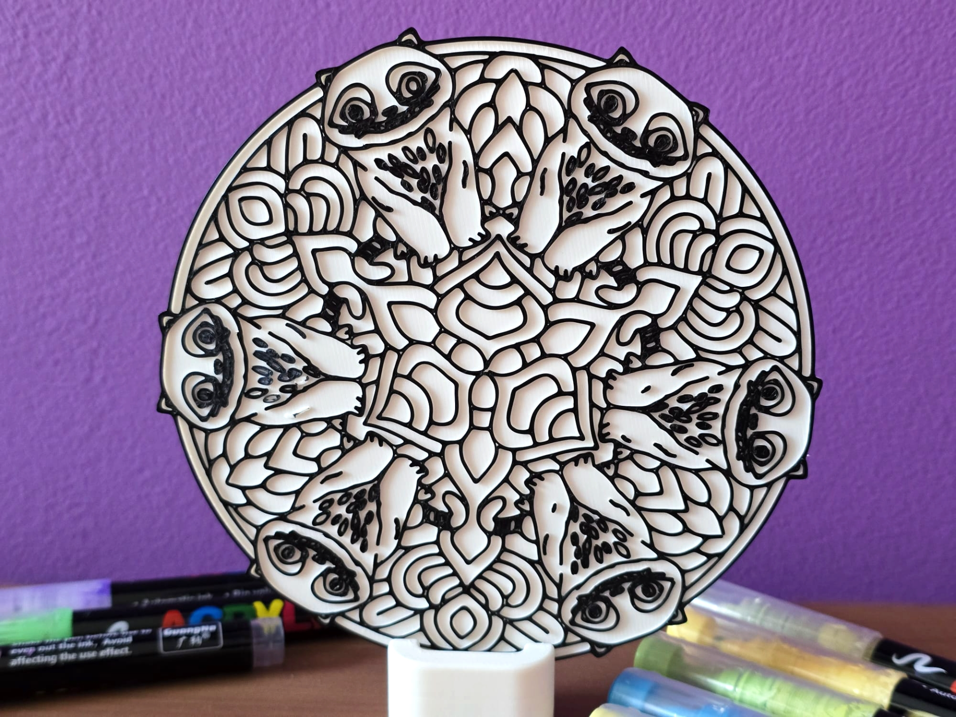 Derpy Tiger Kpop Coloring Mandala Craft