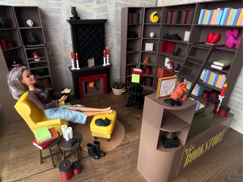 Modelo para impresión 3D: Liebevolle Miniatur Bibliothek Puppenhaus. Referencia del modelo original.