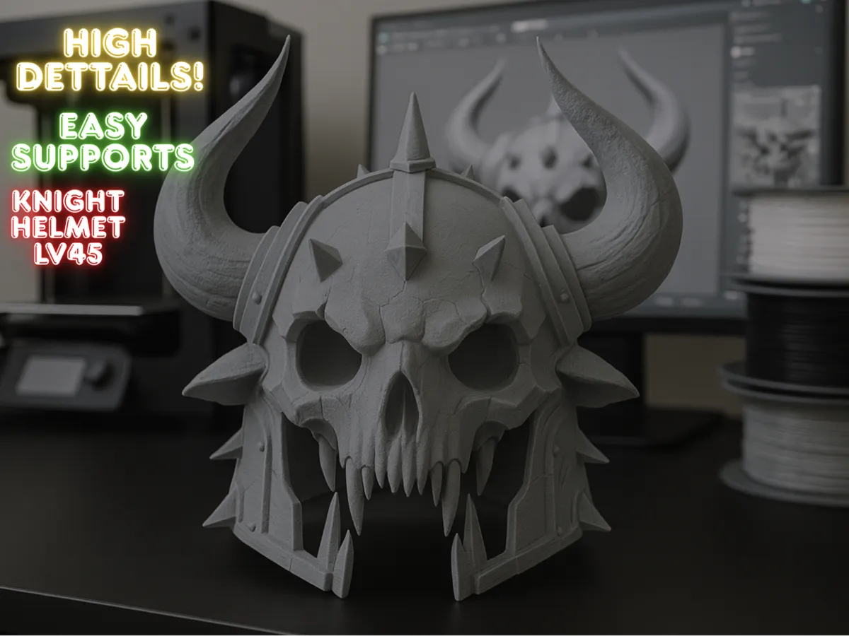 Skull helmet knight lv45 - Free 3D Print Model - MakerWorld