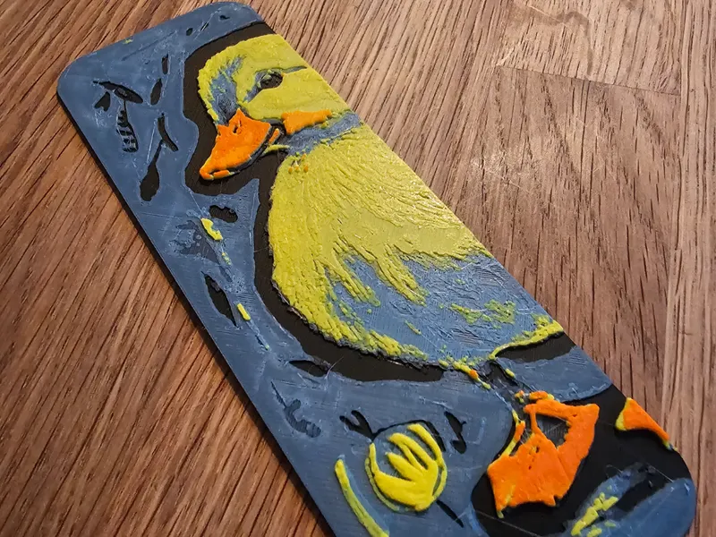 "Bookmark", of a Cute Duck, in a painted style