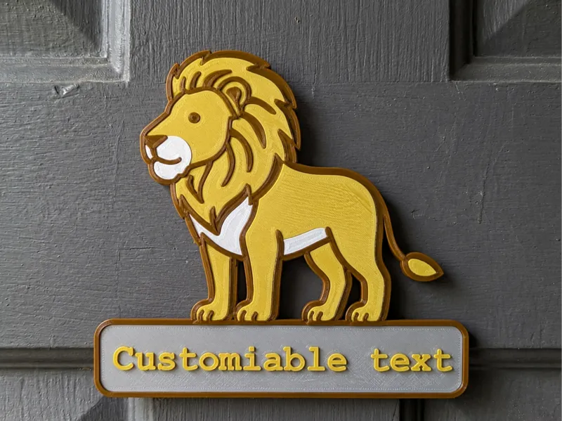 Lion Customizable Name Sign 
