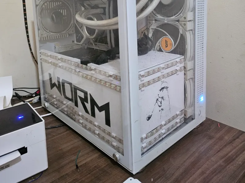 Psu Cover with text and image to Aquarium Pc Case