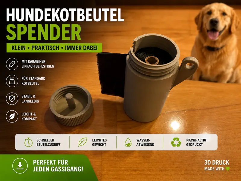Hundekotbeutel-Spender mit Schraubverschluss