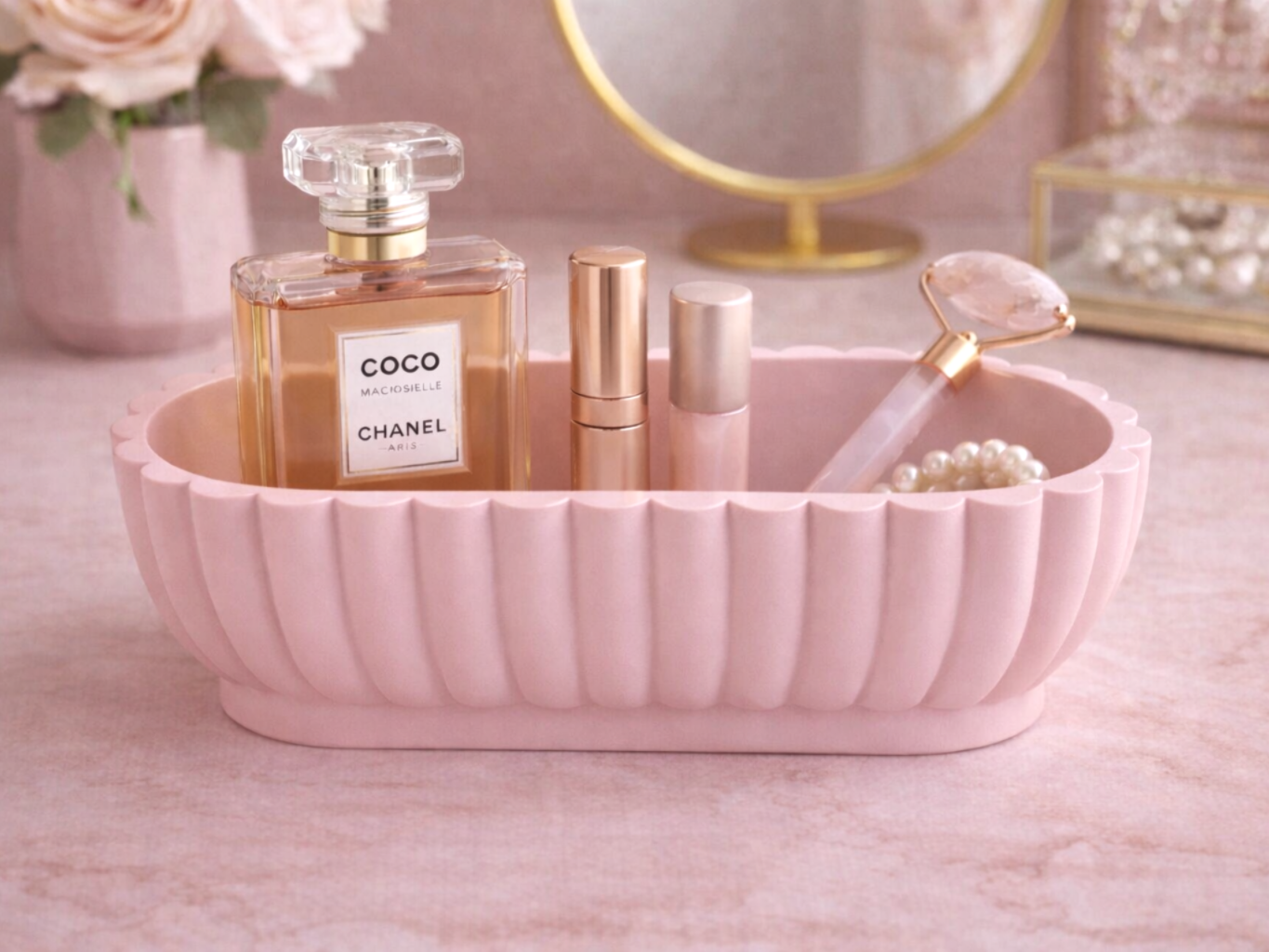 Decorative Scalloped Vanity Tray - Elevated
